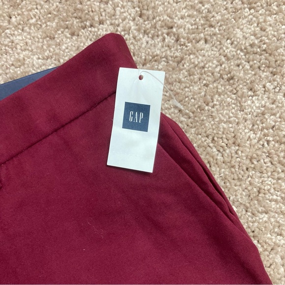 GAP FORMAL/WORK PANTS WOMENS Size 06 R Slim Crop Color Maroon Zipper Pockets NWT - Picture 6 of 16
